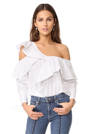 Clu Asymmetrical Top with Ruffle