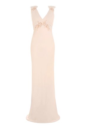 Bride Embroidered Applique Maxi Bridal Dress