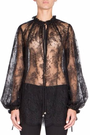 Alexander McQueen Lace Sheer Blouse