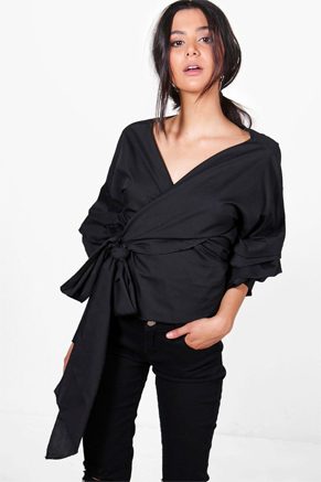 Boohoo Wrap Top