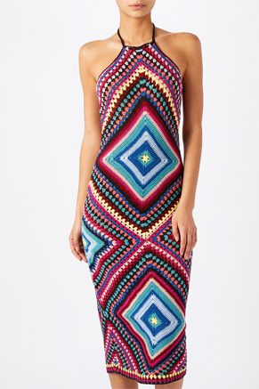 CRISTIANA CROCHET HALTER NECK DRESS