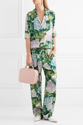 Dolce & Gabbana Floral-Print Silk-Blend Charmeuse Shirt