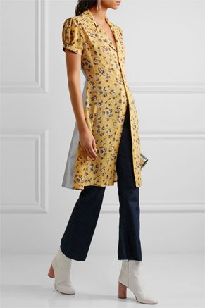 Junya Watanabe Floral-Print Chiffon And Lamé Dress