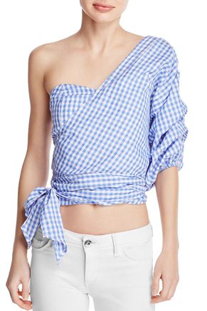 MLM Label Gingham One Shoulder Top