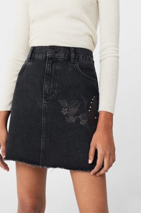 Mango Dark Denim Skirt