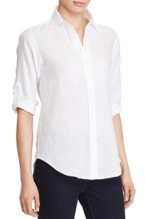 Lauren Ralph Lauren Roll Cuff Linen Shirt