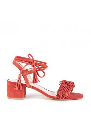 Fringe Strap Heeled Sandal
