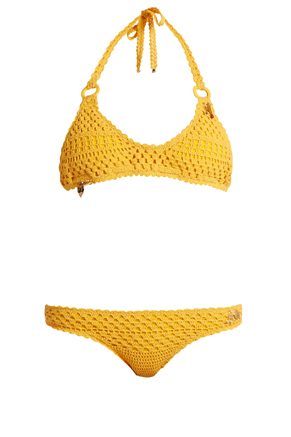 Stella McCartney Cotton-Blend Crochet Charm Bikini