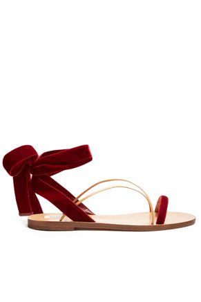 Valentino Velvet Flat Sandals