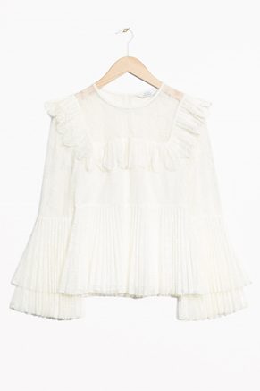 White Lace Sleeve Top