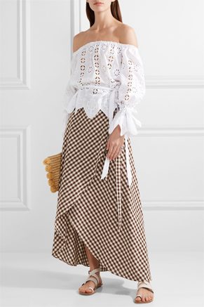 Migueline Aurelia Off-the-Shoulder Broderie Anglaise Cotton Top