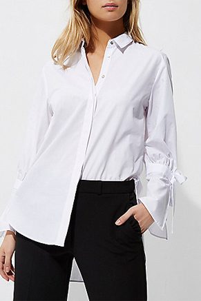 White tie cuff detail long sleeve shirt