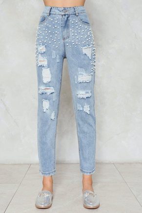 Nasty Gal pearl jeans